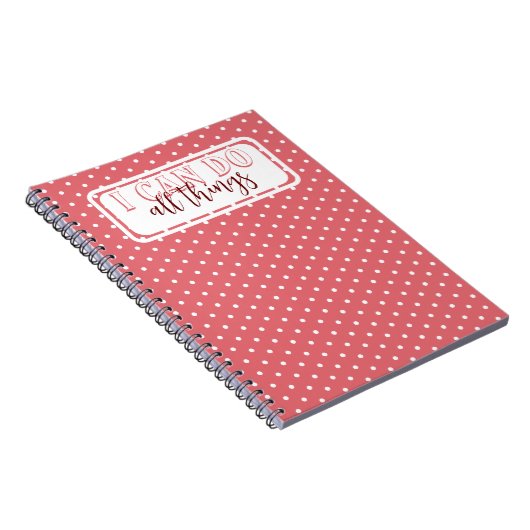 私がガーリーすべての事をすることができるピンクの白いドット ノートブック (右側)