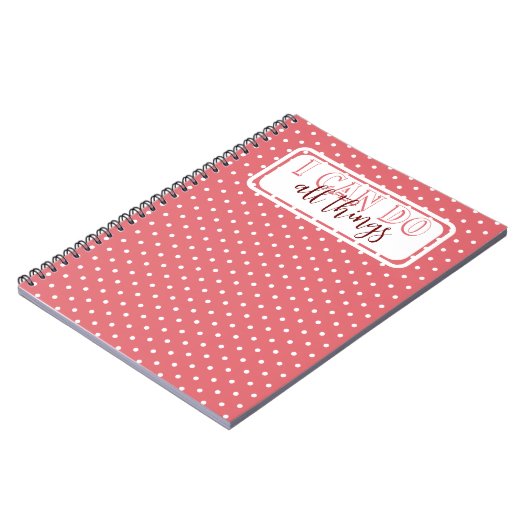 私がガーリーすべての事をすることができるピンクの白いドット ノートブック (左側)