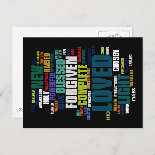 私がキリストの闇の背景にいる人 ポストカード (正面/裏面)