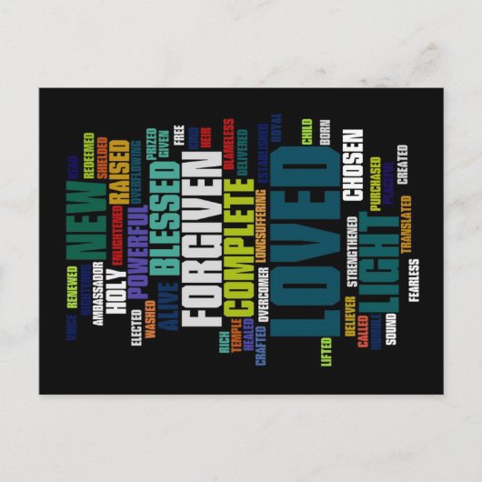 私がキリストの闇の背景にいる人 ポストカード (正面)