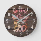 私がクリスチャンの聖書であることを今でも知っている ラウンド壁時計 (正面)