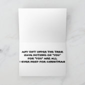 私がクリスマスに必要なのは「あなたよ」大人のカード シーズンカード (内部)