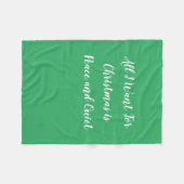 私がクリスマスに望むのは平和と静けさだけだ フリースブランケット (正面(横))