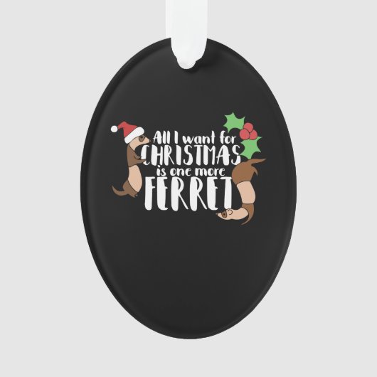 私がクリスマスに欲しいのはもうひとつのフェレット オーナメント (正面)