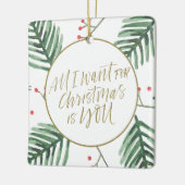 私がクリスマスに欲しいのはカップルあなただけの写真 セラミックオーナメント (左)