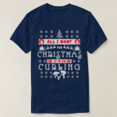 私がクリスマスに欲しいのはカーリング行くことだけだ Tシャツ (デザイン正面)