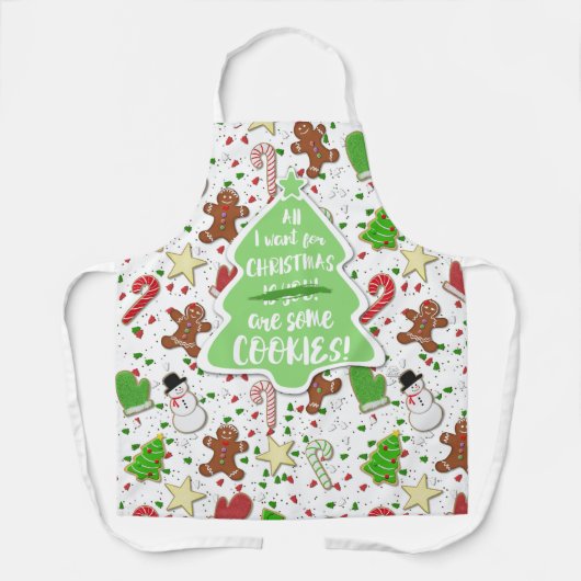 私がクリスマスに欲しいのはクッキーのエプロンだけだ エプロン (正面)