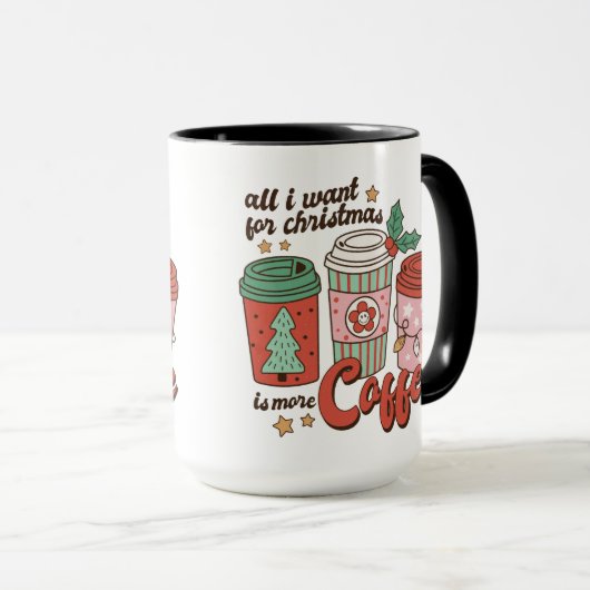 私がクリスマスに欲しいのはコーヒーだけだ マグカップ (正面右)
