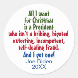 私がクリスマスに欲しいのはジョーバイデン氏アンチトランプ ラウンドシール