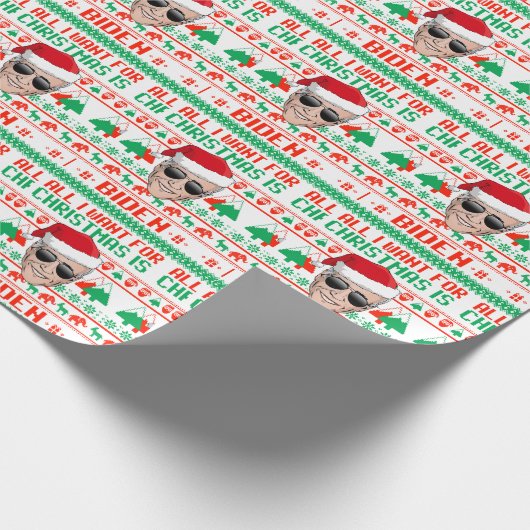 私がクリスマスに欲しいのはジョー・バイデン氏だけだ ラッピングペーパー (角)