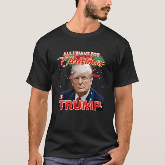 私がクリスマスに欲しいのはトランプ戻る新しい司会者 Tシャツ (正面)