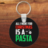 私がクリスマスに欲しいのはパスタのクリスマスファストフード キーホルダー (正面)