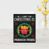 私がクリスマスに欲しいのはフライフランスのズの醜いクリスマスだけだ カード (黄色い花)