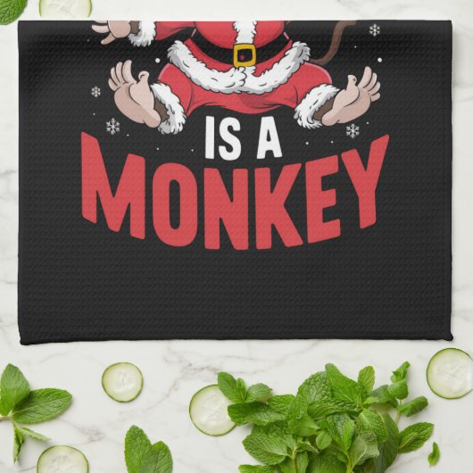 私がクリスマスに欲しいのはモンキーラバークリスマス キッチンタオル (折り畳み)