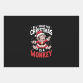 私がクリスマスに欲しいのはモンキーラバークリスマス ラッピングペーパーシート (正面)