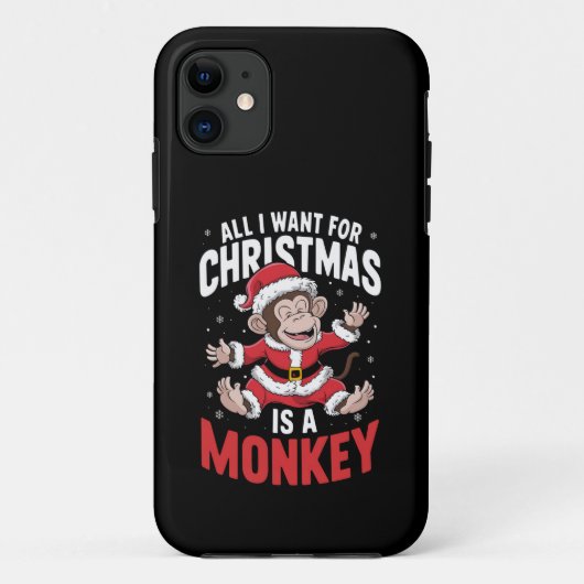 私がクリスマスに欲しいのはモンキーラバークリスマス Case-Mate iPhoneケース (裏面)