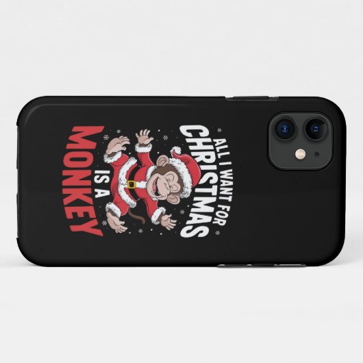 私がクリスマスに欲しいのはモンキーラバークリスマス Case-Mate iPhoneケース (裏面(横))