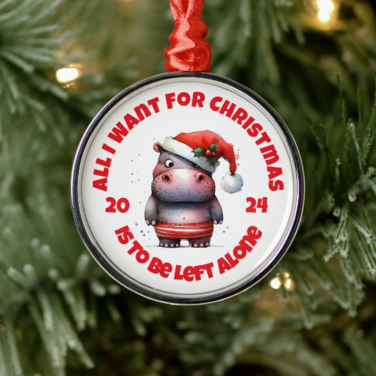 私がクリスマスに欲しいのは一人で離れす メタルオーナメント (ツリー)