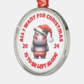 私がクリスマスに欲しいのは一人で離れす メタルオーナメント (左)