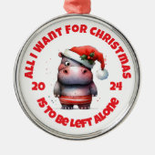 私がクリスマスに欲しいのは一人で離れす メタルオーナメント (正面)