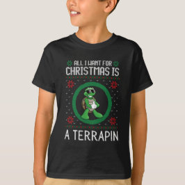私がクリスマスに欲しいのは亀の醜いクリスマスだ Tシャツ