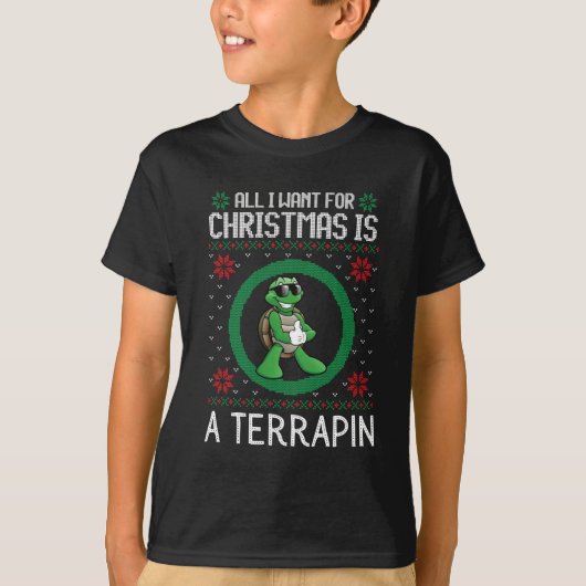 私がクリスマスに欲しいのは亀の醜いクリスマスだ Tシャツ (正面)