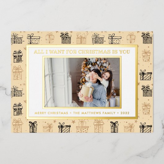 私がクリスマスに欲しいのは君だけだ | 箔シーズンカード (正面)