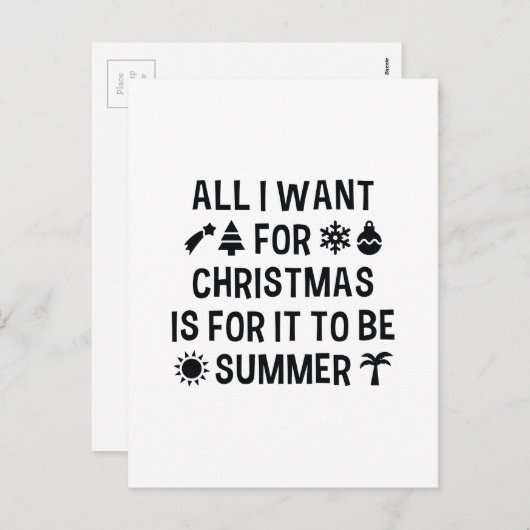私がクリスマスに欲しいのは夏だけなんだ シーズンポストカード (正面/裏面)