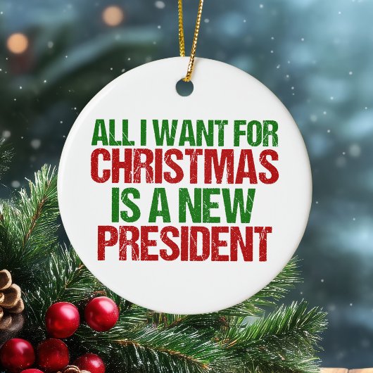 私がクリスマスに欲しいのは新しい社長おもしろいだ セラミックオーナメント
