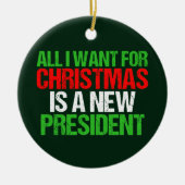私がクリスマスに欲しいのは新しい社長おもしろいだ セラミックオーナメント (正面)