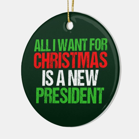 私がクリスマスに欲しいのは新しい社長おもしろいだ セラミックオーナメント (左)