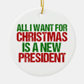 私がクリスマスに欲しいのは新しい社長おもしろいだ セラミックオーナメント (正面)