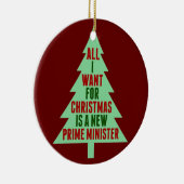 私がクリスマスに欲しいのは新首相だけだ セラミックオーナメント (右)
