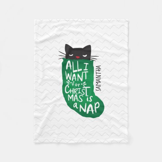 私がクリスマスに欲しいのは昼寝 フリースブランケット (正面)
