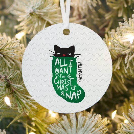 私がクリスマスに欲しいのは昼寝 メタルオーナメント (インサイチュ)