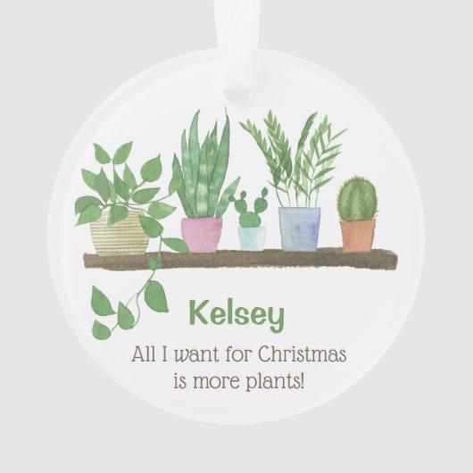 私がクリスマスに欲しいのは植物の数が多い オーナメント (裏面)