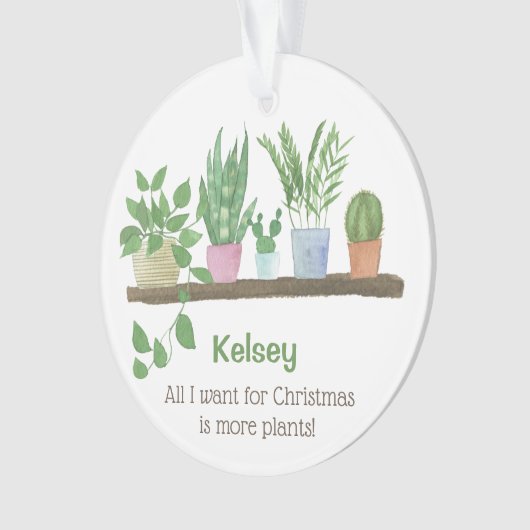 私がクリスマスに欲しいのは植物の数が多い オーナメント (正面)