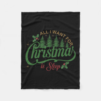 私がクリスマスに欲しいのは睡眠おもしろい家族C フリースブランケット