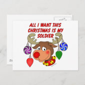 私がクリスマスに欲しいのは私の兵士だけだ シーズンポストカード (正面/裏面)