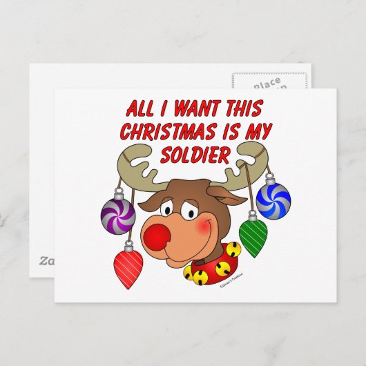 私がクリスマスに欲しいのは私の兵士だけだ シーズンポストカード (正面/裏面)