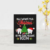 私がクリスマスに欲しいのは私の前歯の二本のおもしろい カード (黄色い花)