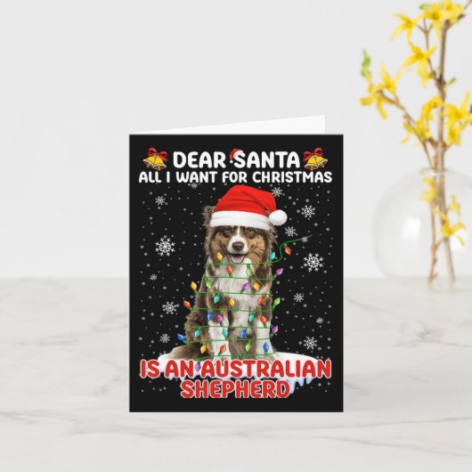 私がクリスマスに欲しいのは、オーストラリアの羊飼いだけだろう カード (黄色い花)