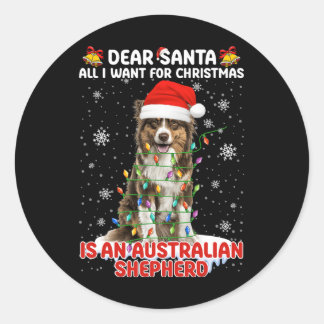 私がクリスマスに欲しいのは、オーストラリアの羊飼いだけだろう ラウンドシール