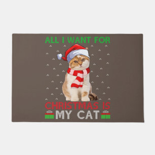 私がクリスマスに欲しいのは、猫の醜いサンタ猫だけだ ドアマット