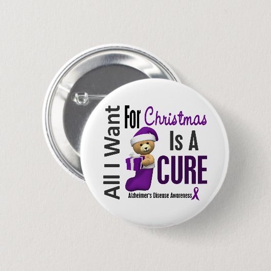 私がクリスマスのアルツハイマー病のためにほしいすべて 缶バッジ (正面&裏面)