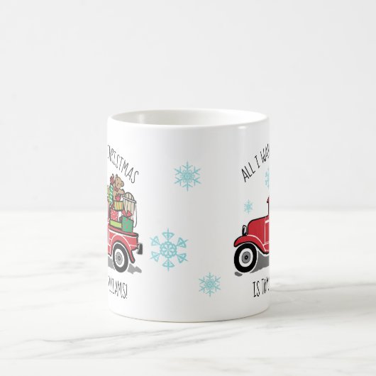 私がクリスマスのカスタムの文字のためにほしいヴィンテージのトラックすべて コーヒーマグカップ (中央)