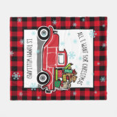 私がクリスマスのカスタムの文字のためにほしいヴィンテージのトラックすべて フリースブランケット (正面(横))