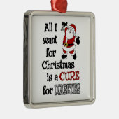 私がクリスマスの…糖尿病のためにほしいすべて メタルオーナメント (右)