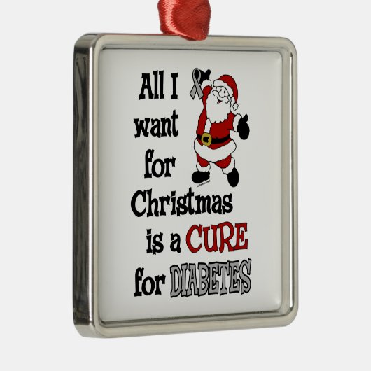 私がクリスマスの…糖尿病のためにほしいすべて メタルオーナメント (右)