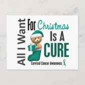 私がクリスマス子宮頸がんに望むすべてのもの シーズンポストカード (正面)